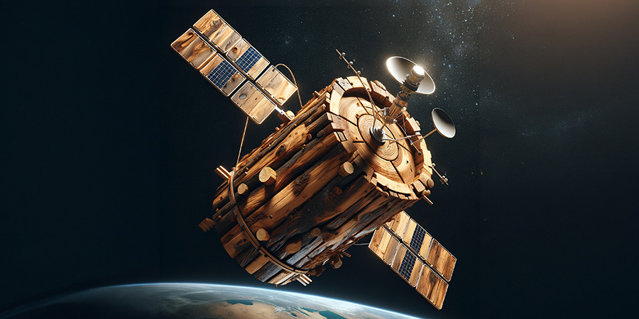 Wooden satellite